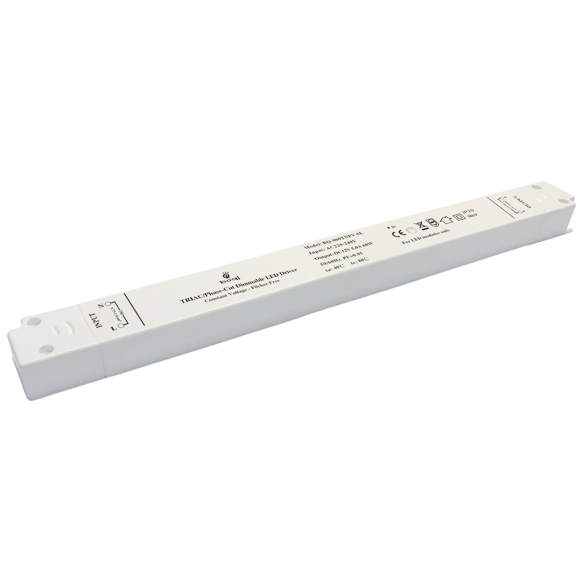 CE RoHS TRIAC And Phase Cut Dimmable LED Driver 60W 12V 5000mA Constant Voltage