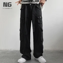 Manufacturer Custom Hip Hop High Street Mens Cargo Pants Multi Pockets Loose Mens Trousers
