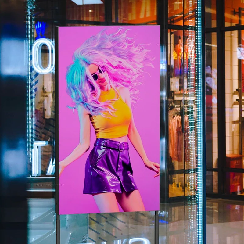 55 inch jewellery shop window display hanging high brightness storefront retail window LCD screen digital signage display