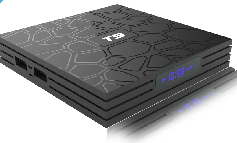 2019 alibaba hot sell RK3318 tv box android 4k satellite receiver 4gb 32gb 2.4G/5GHz WiFi  android tv box led t9