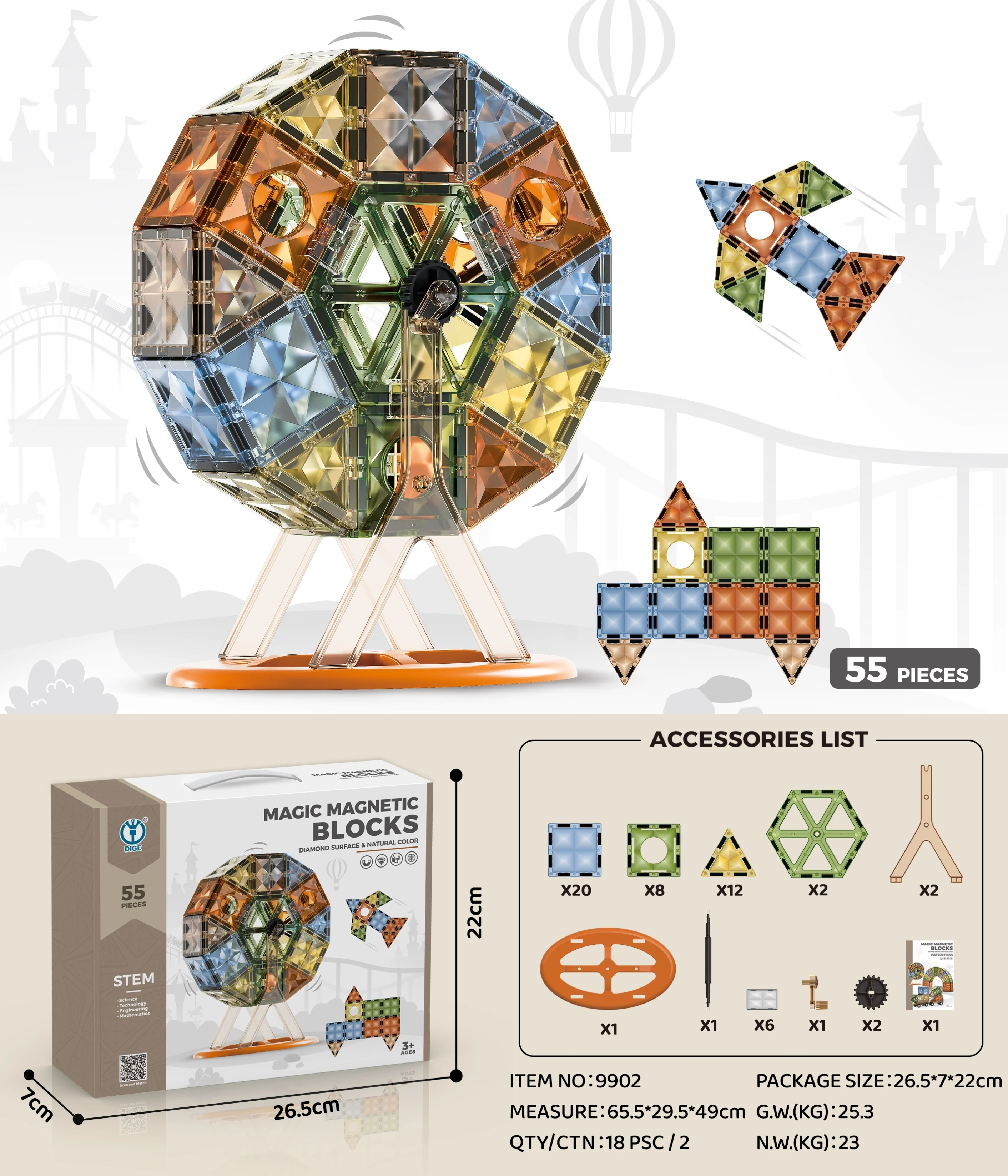 New Product Ideas Montessori Toys 3D Transparent Magnetic Tiles Magic Magnetic Building Blocks For Kids
