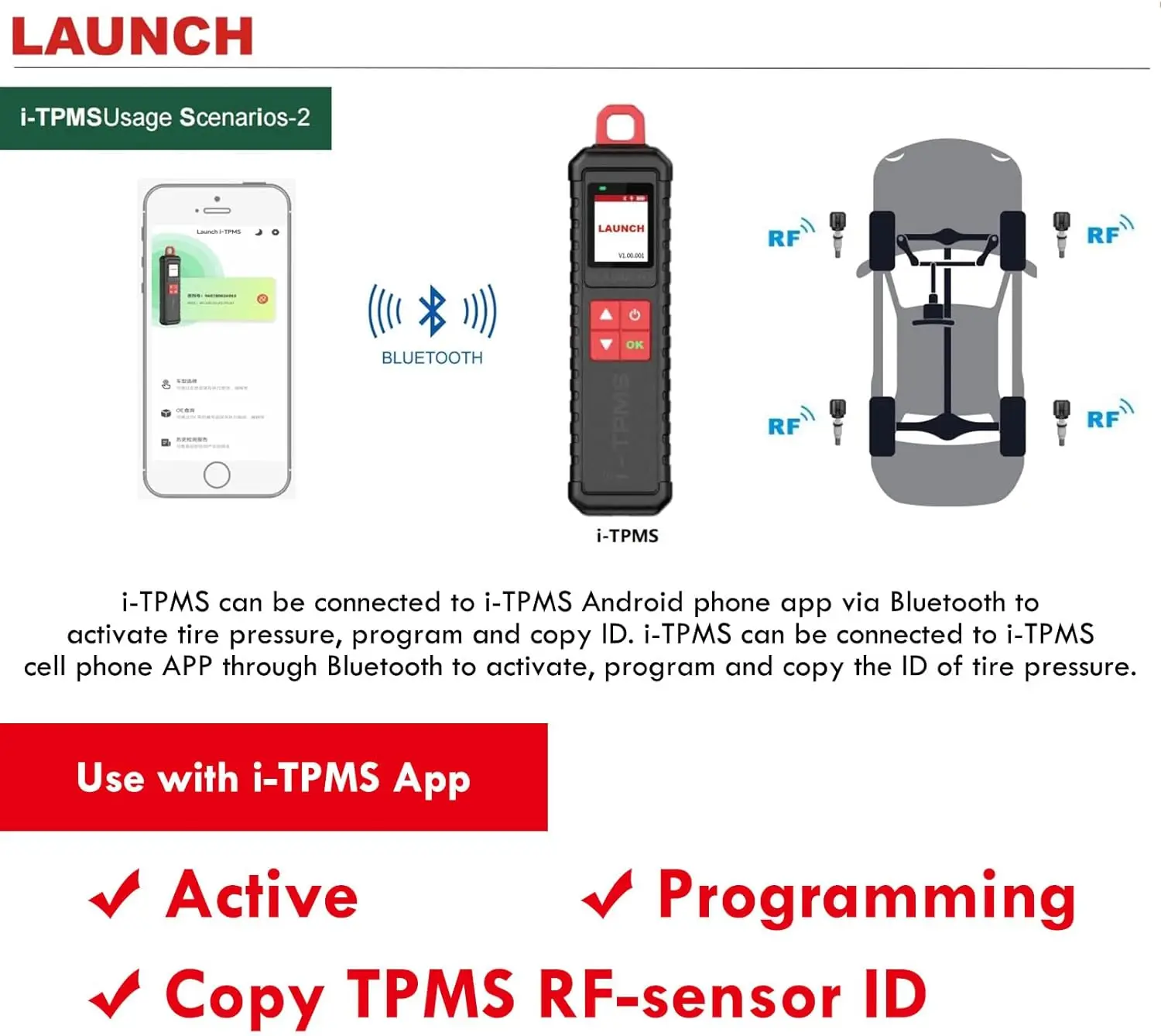 Brand New Handheld Tire Pressure Tester Launch X431 I-TPMS Tire Pressure Tester Terminal Sensor Car Diagnosis