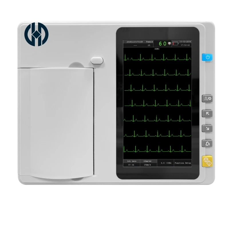 Manhua Hospital Clinic Portable 12 Lead Ecg Intelligent Automatic Pacing Detection Analysis Ecg Machine 6 Channel
