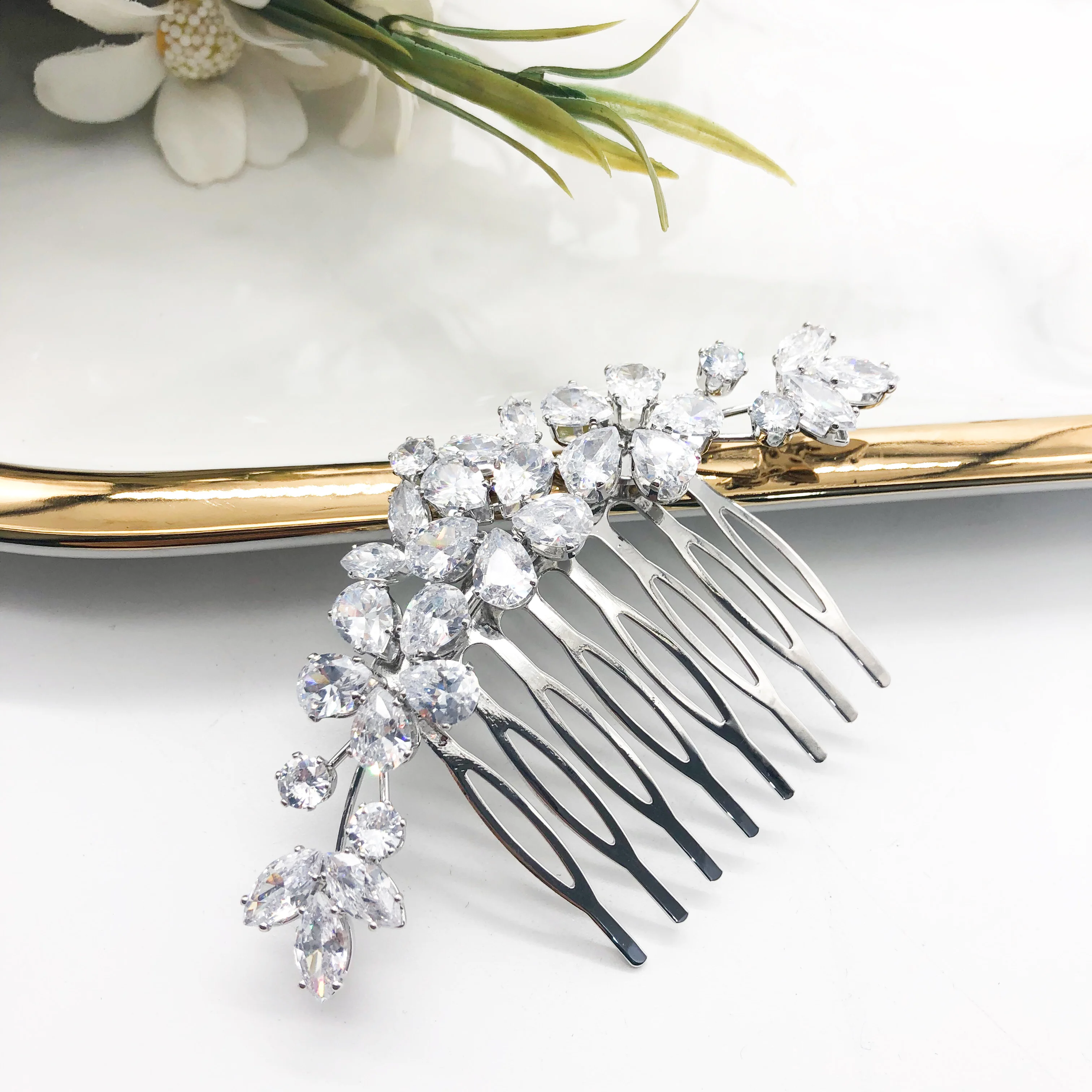 Новинка 2020 свадебные аксессуары для волос ручной работы гребни с цирконом