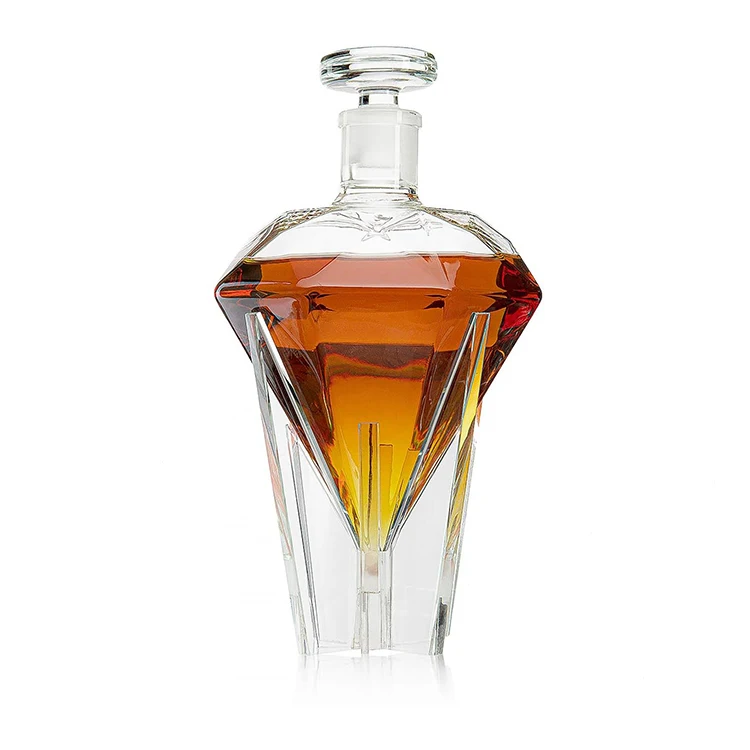 Custom decanter whiskey glass bottle wine decanter spirit bottle for rum vodka brandy