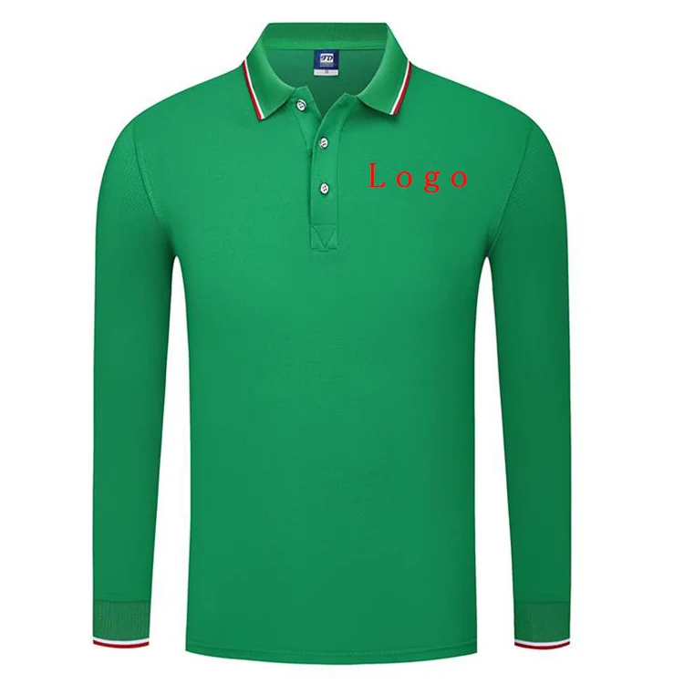 Рубашка-поло с длинным рукавом и вышивкой логотипа на заказ