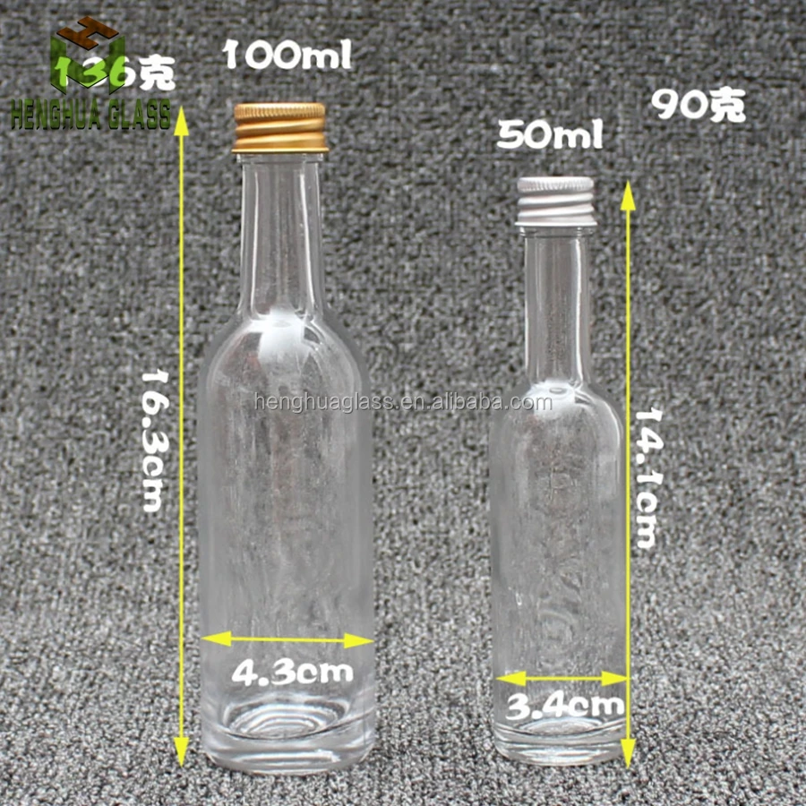 Мини 50 мл 100 250 стеклянная бутылка с длинным горлышком для спиртных напитков Текила Ликер Виски Джин спирт водка винтовыми