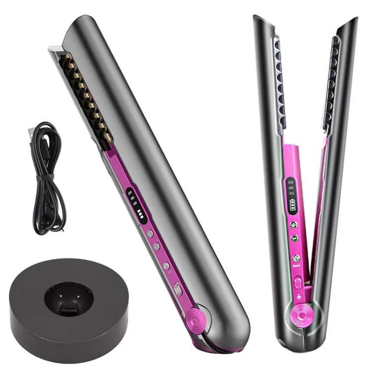 Custom Mini Portable Hair Flat Iron USB Rechargeable Electric Battery Powered Cordless Hair Straightener