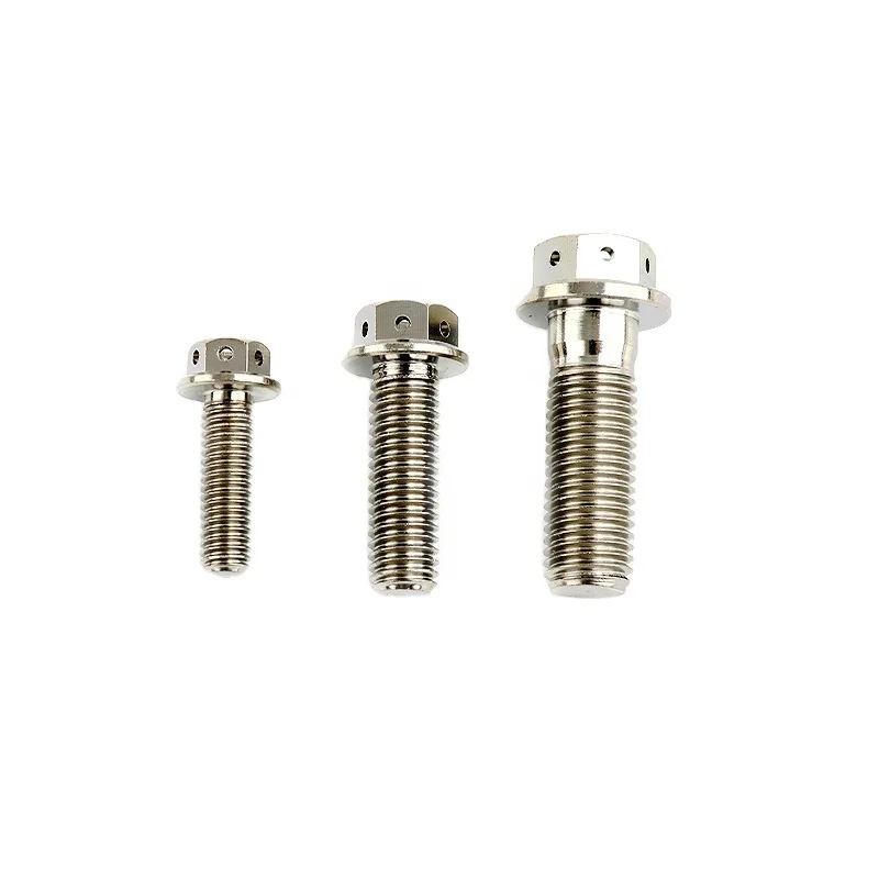 High strength custom M8 hex GR5 Ti-6al-4v bolts screws fasteners titanium flange bolt