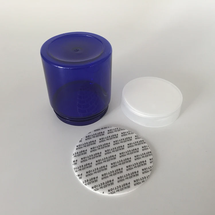 In stock 80ml 80g plastic PET blue color cosmetic jar with plastic screw cap, 80 gram pot container for persnal care face cream