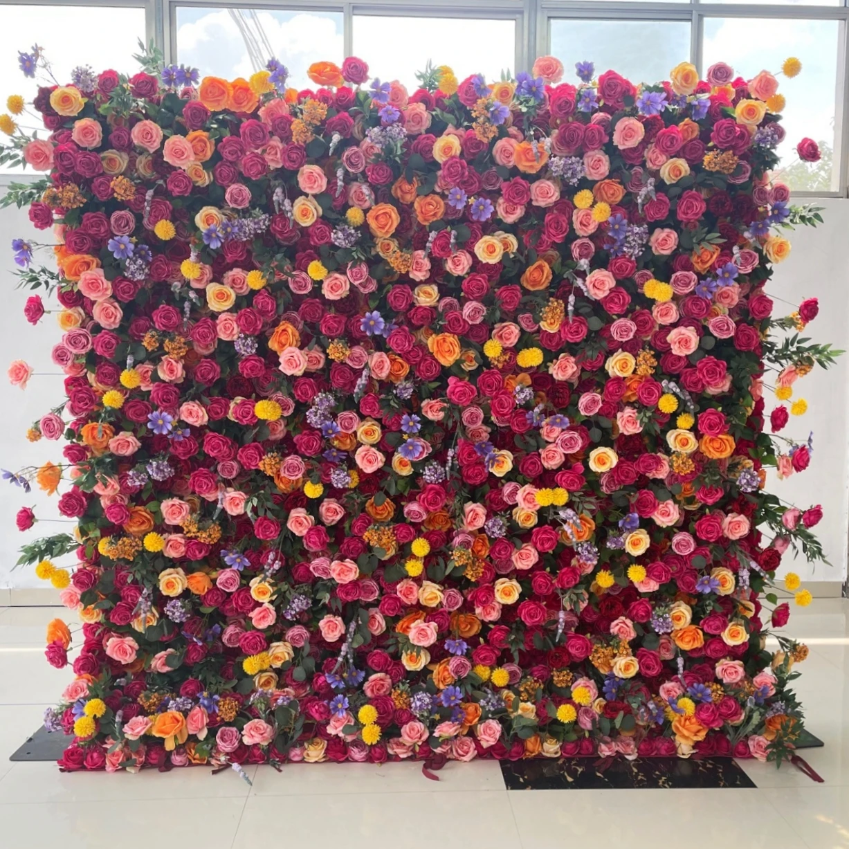 Event Planning Supplies Wedding Decoration Flowers Artificial Realistic Roses Flower Wall 8x8 Backdrop Decoration Parties