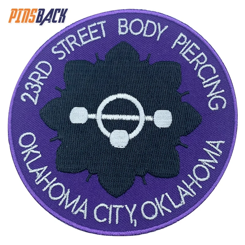 Custom badges style high density embroidered letters 3D embroidery woven patch