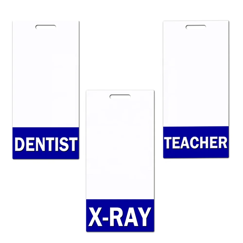 Mix Style Profession Series Name Tag DENTIST TEACHER SOCIAL WORKER Vertical Badge Buddy With Blue Border