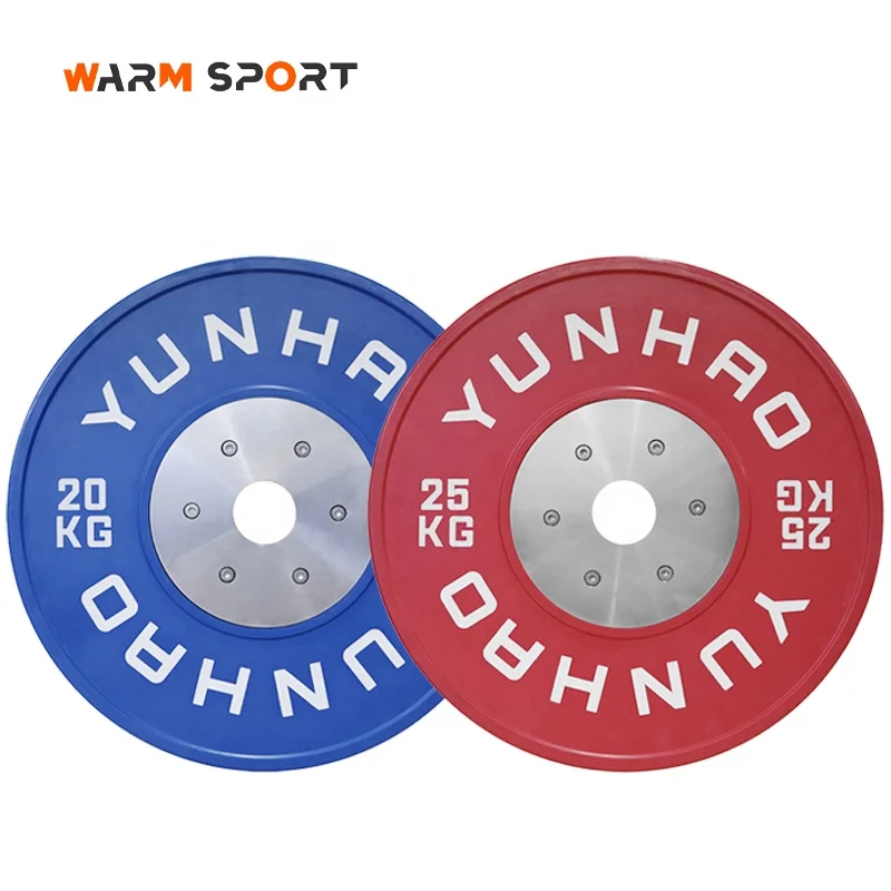 5-25 KG 10-55 LB Factory Supply Custom Logo Fitness Competition Bumper Plates Weight lifting Barbell Color Rubber Bumper Plate