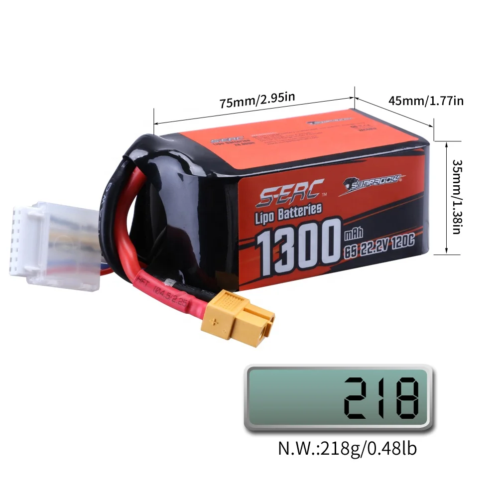 SUNPADOW 1300 мАч 6S Lipo аккумулятор для радиоуправляемого самолета Вертолет Дрон FPV Квадрокоптер с 22 1 В 120C штекером XT60 липосакции батареи