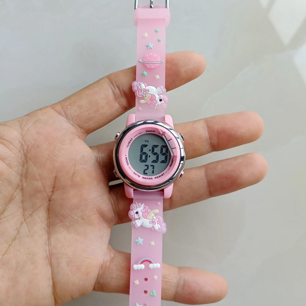 Lovely Cartoon 3D Dinosaur Castle Silicone Boys Kids Children Students Waterproof Digital Sport Alarm LCD Luminous Gift Watches