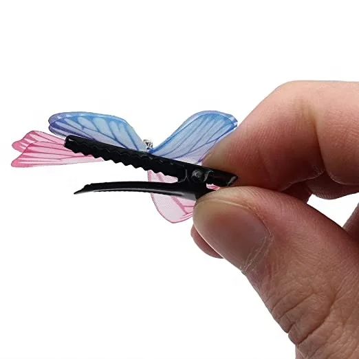  50 шт. двухслойные шифоновые ткани бабочки заколки для волос 3D Тюль садовые украшения Свадебный декор платье ручной
