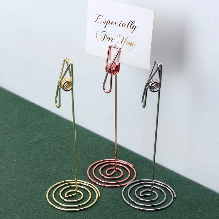 NEW photo clip metal wire fish shape table holder memo clips