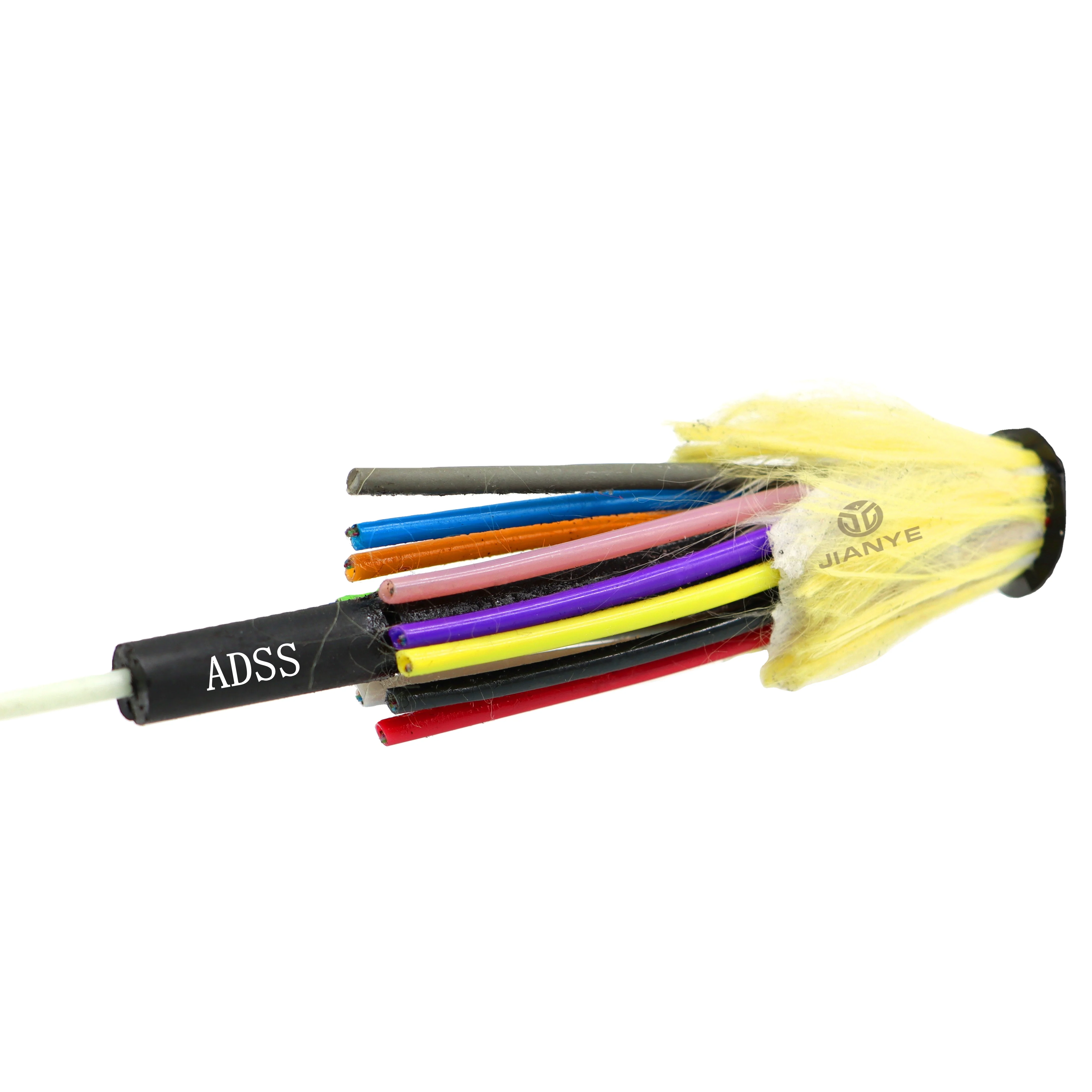 All Dielectric Aramid Yarn Armor ADSS with high tension wire Double Jacket Aerial adss fiber optic cable