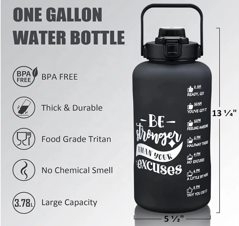 Food Grade Material 1 Gallon Water Bottle Large Volume Plastic Water Bottle