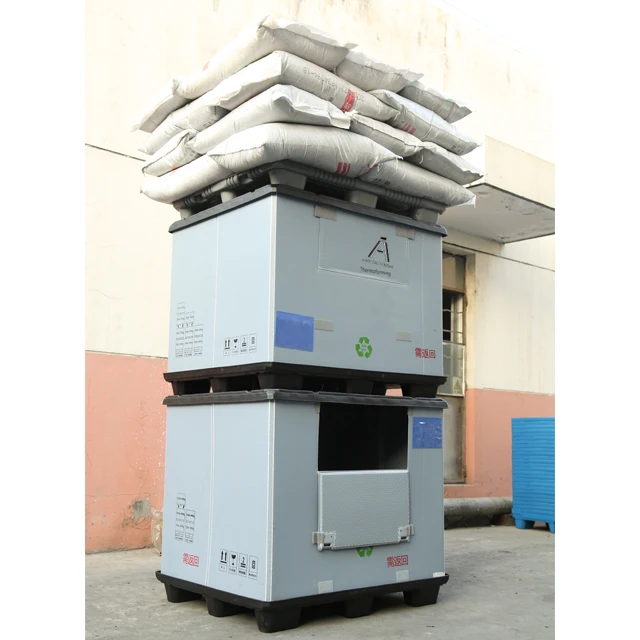 
Heavy Duty HDPE Mesh Collapsible Folding Stackable Plastic Pallet Box in Guangdong 