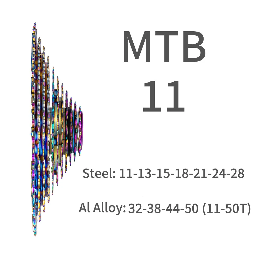 TB Bike Cassette Bicycle Flywheel Other Bicycle Parts Mountain Bicycle Freewheel 11 Speed 11 50T Black Silver Steel Pcs Color