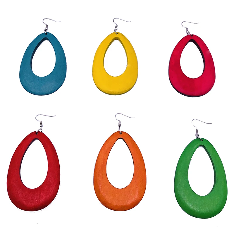  2021 cheap women colorful hollow wooden hoop