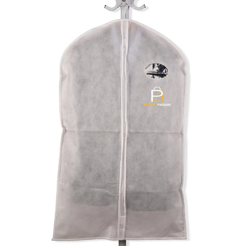 luxury white non woven suit bag white plain suit bag cover golden supplier mini cloth garment bag suit for kids