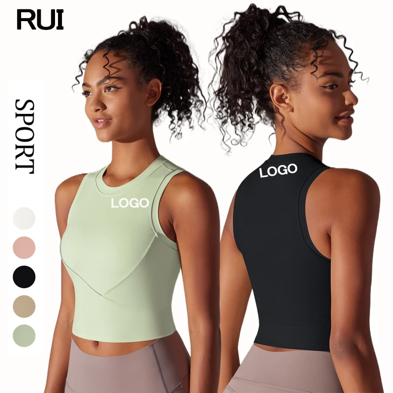 Wholesale Custom Logo Summer High Quality Sport Tank Top Quick Dry Breathable Sports Women Short Gym Fitness Yoga Crop Top