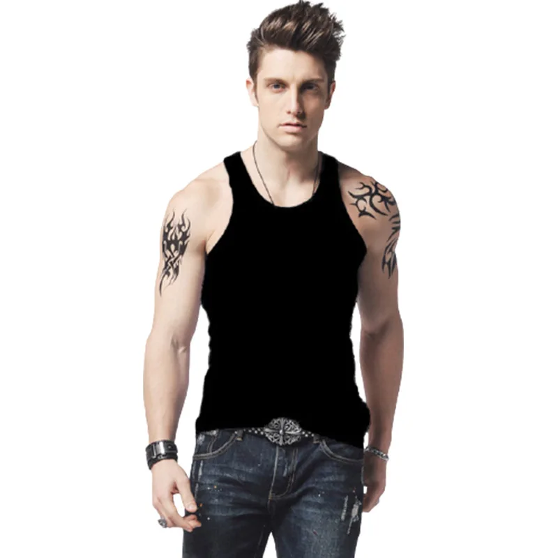 Customization OEM fashion cotton men compression Sport gym underwear custom logo vest tops bodybuilding clothing wholesale loose fit