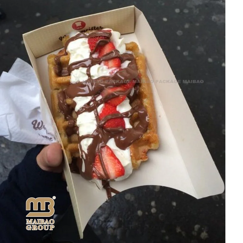 French Crepe Paper Holders,Belgian Waffle Paper Tray Simple To Fold