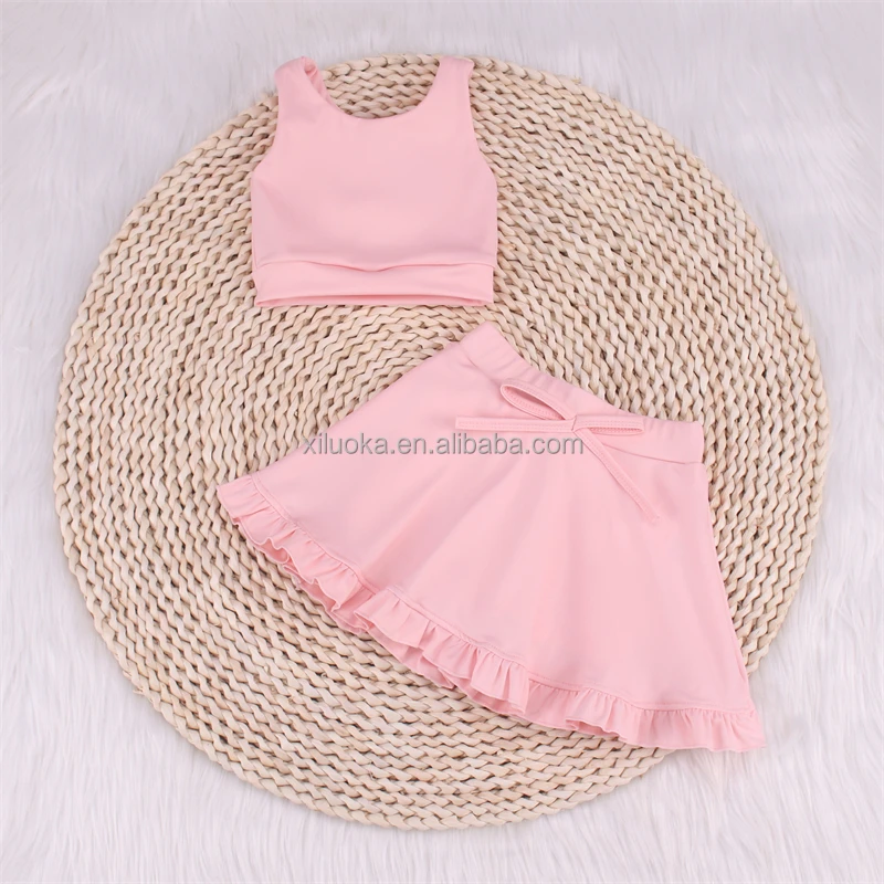 2024 New Gym Activewear  Skort Set  Underneath Kids Tennis Skirt Set Kids Tennis Dress