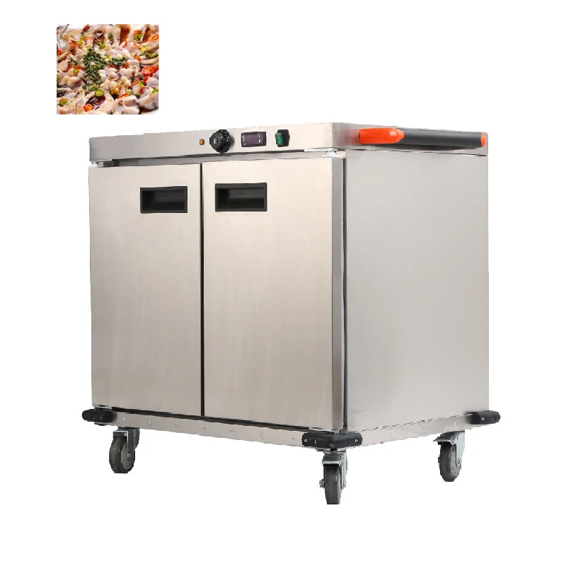 220V 50HZ Popular Design Electric Food Trolley Warmer Banquet Heated Mobile Room Service Dining Cabinet Equipment for Hotels