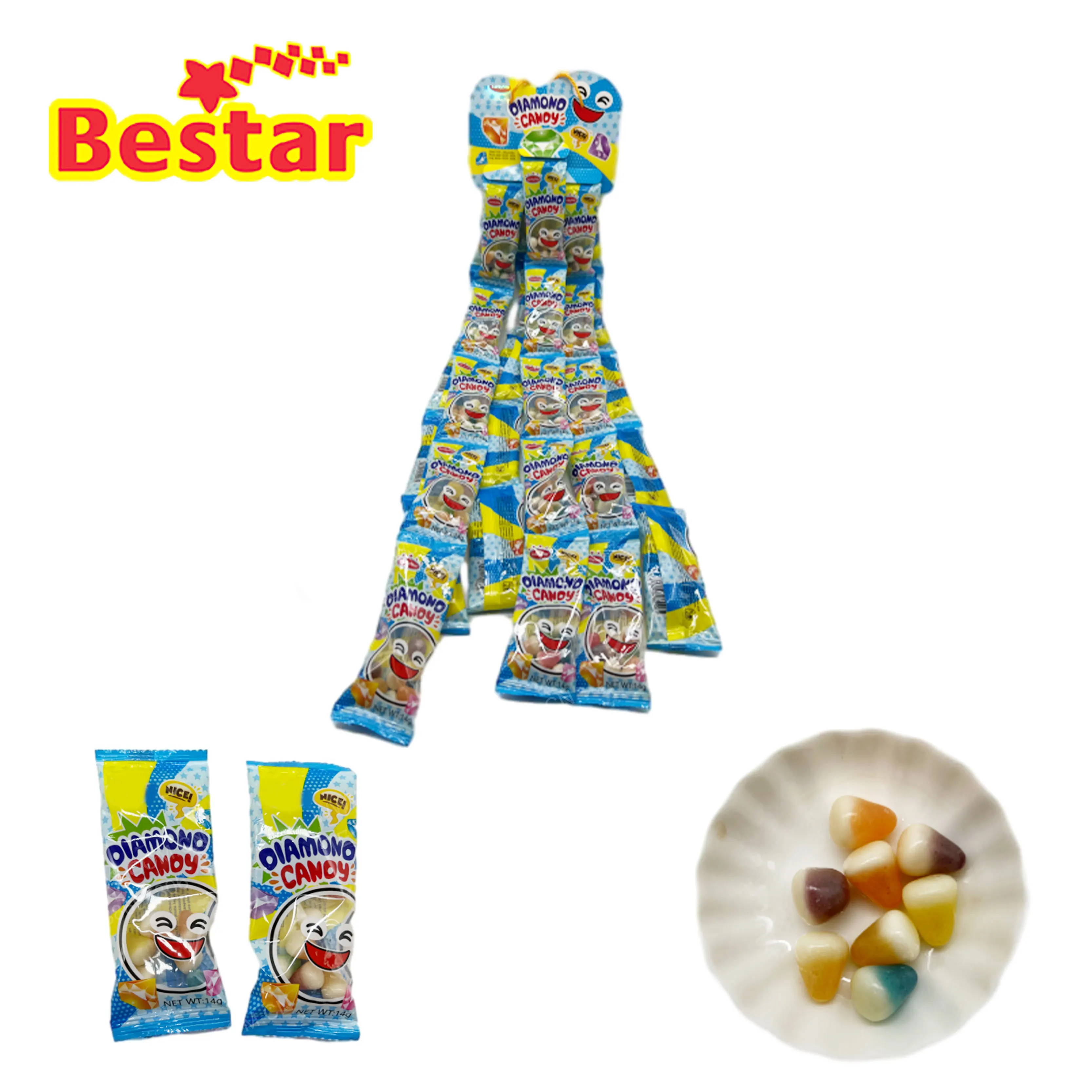 OEM Candy manufacturers Halal fruit flavored cone shaped jelly beans chewy soft candy for wholesale