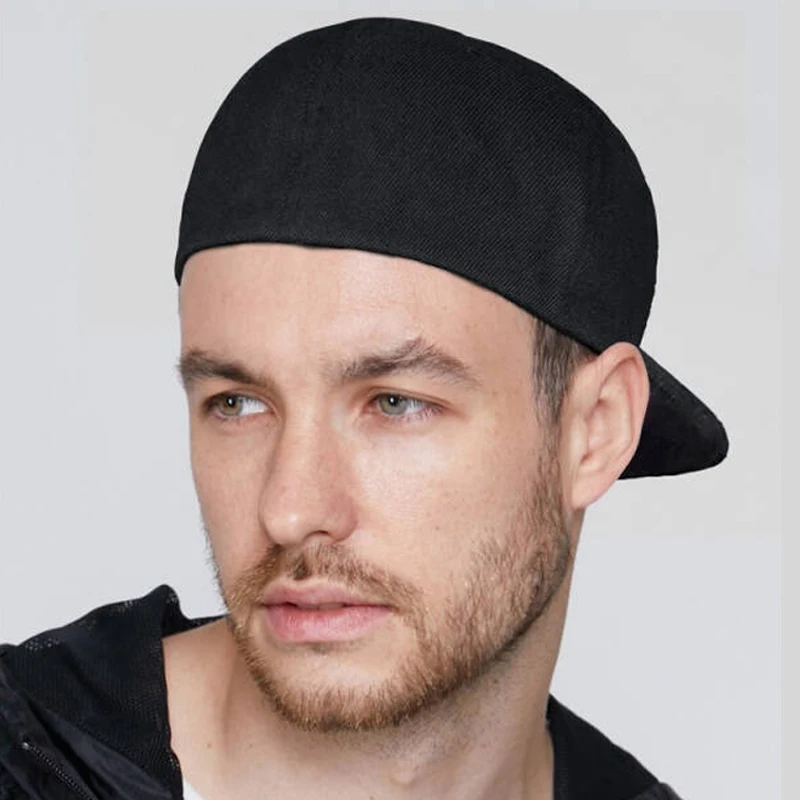 closed back embroidery blank flat brim custom flex snapback fitted hats for men