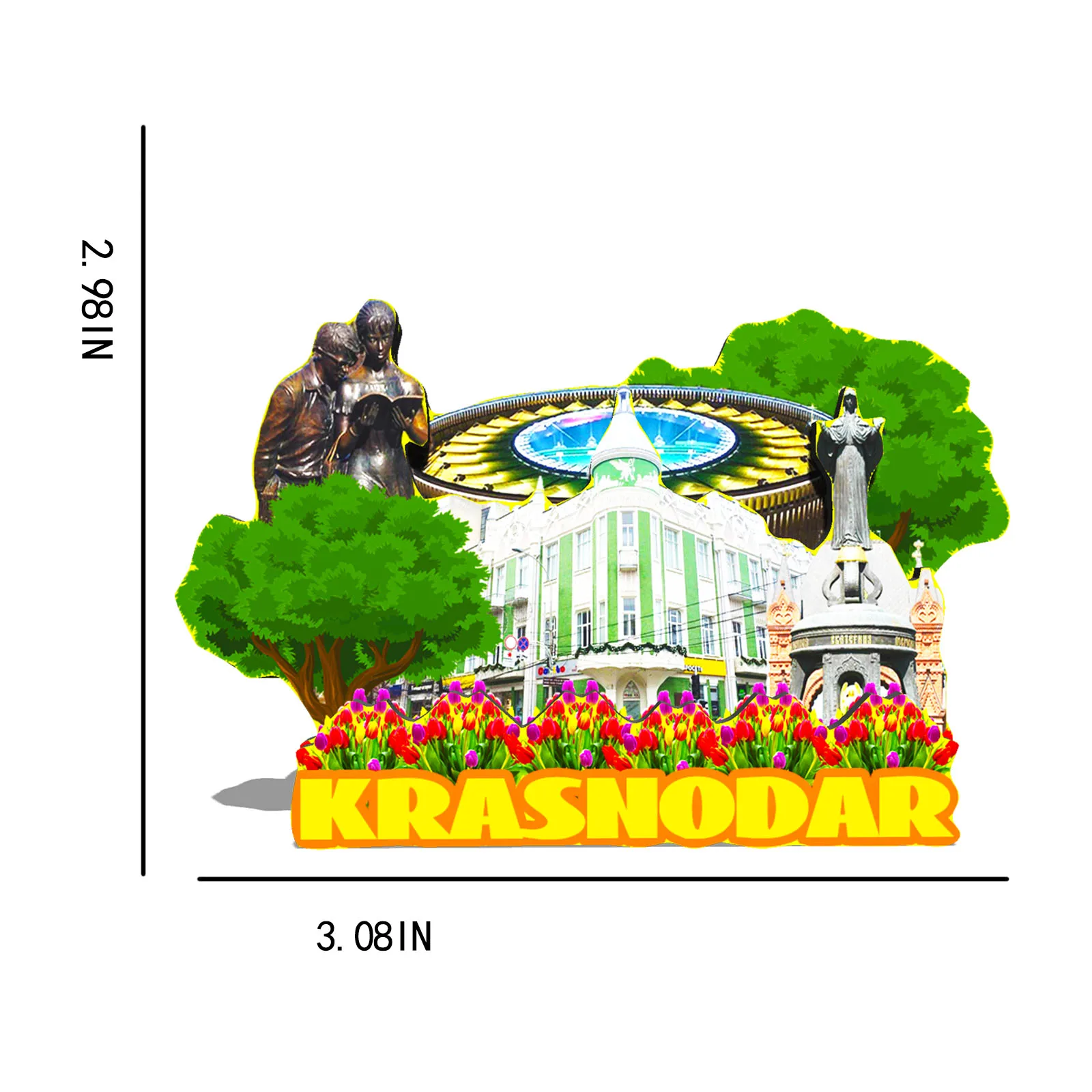Refrigerator Magnet Krasnodar Russia United States Fridge Magnet City Travel Souvenirs Gifts 3D Classic Home Crafts