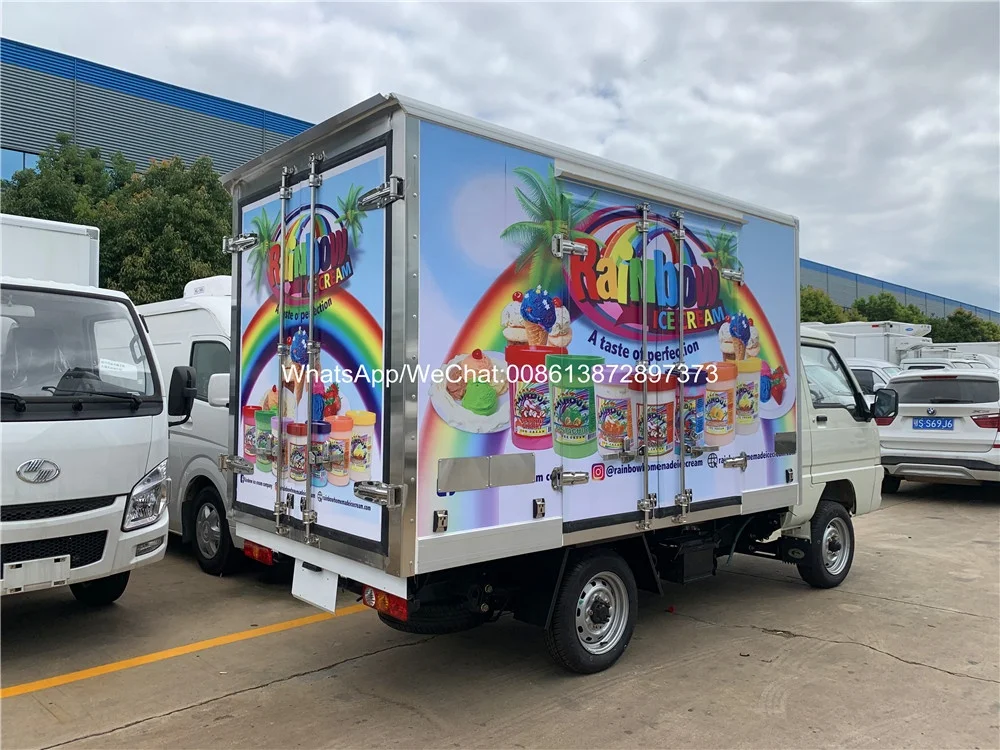 4 Wheel Drive FOTON Mini Refrigerator Freezer Truck Small Refrigerated Trucks for Ice Cream Transporting