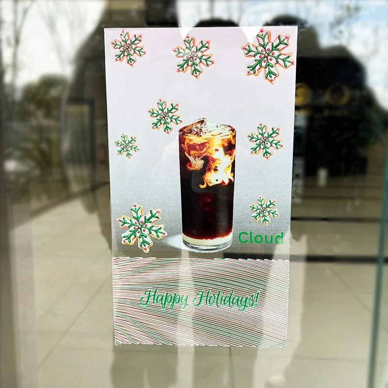 Wholesale Promotion Waterproof Custom Printing Adhesive Window Static Clings PVC No glue Cling Glass Door Window Vinyl Stickers