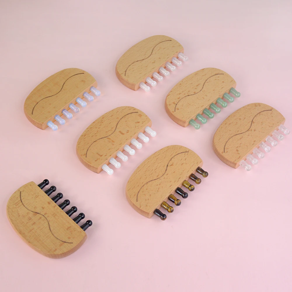 Wholesale Gemstone Massage Comb Shower Hair Brush Scalp Massage for Hair Growth Relieve Headache