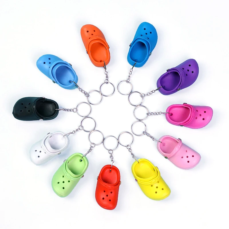Hot selling holland style handmade EVA plastic 3d mini clog shoe keychain cartoon shoes keychains