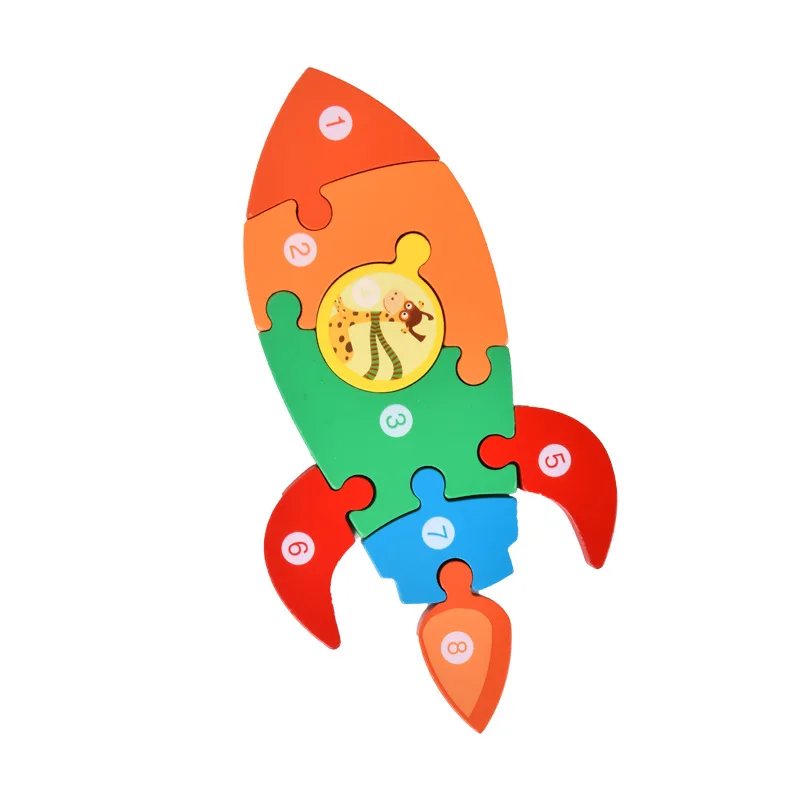 Factory Manufacturer Supply Wooden Puzzle Montessori 3d Jigsaw Puzzle Dinosaur Animal Educational Toys