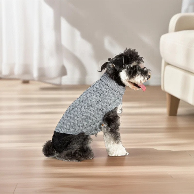 Winter Wool Coat Large-sized Dogs Cats XL Modern Solid Designer Sweater High Collar Fashion Costumes Chihuahua Puppies Kitten