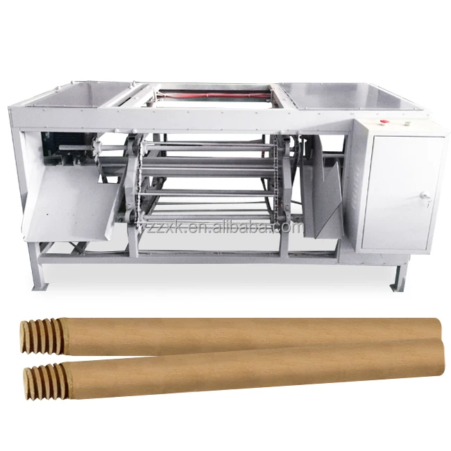 round rod threaded making machine wood handle threading machine wooden natuaral broom handle italian thread