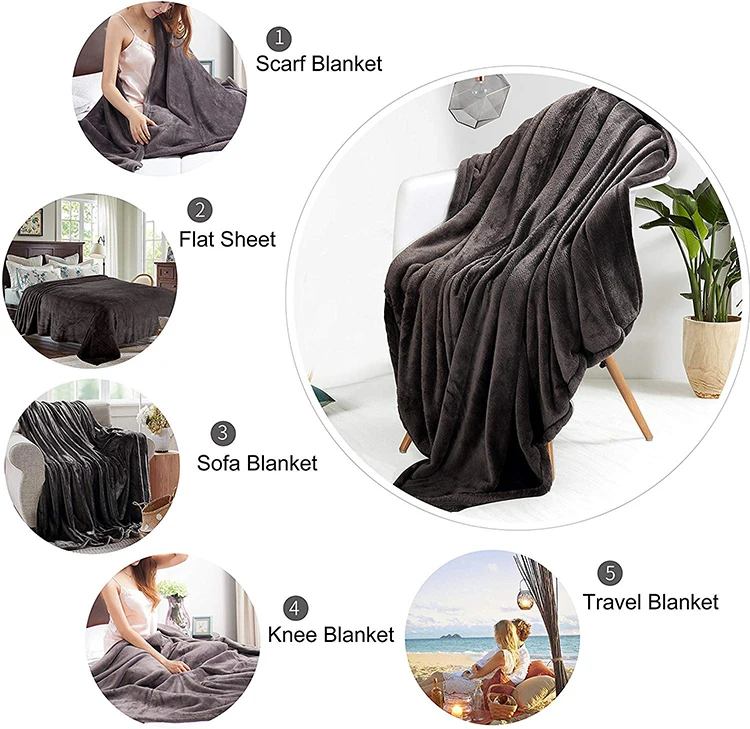 
Fleece Warm Bed Blanket Soft Flannel Cozy Winter Blanket for Adults Children Baby on Bed Couch Sofa 
