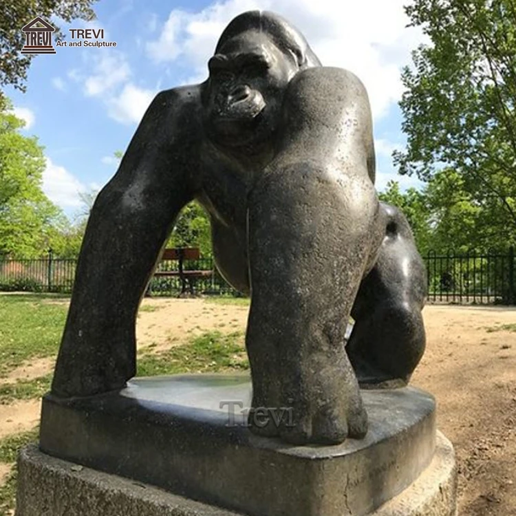 Классический сад в натуральную величину металлическая Бронзовая статуя гориллы скульптура для продажи