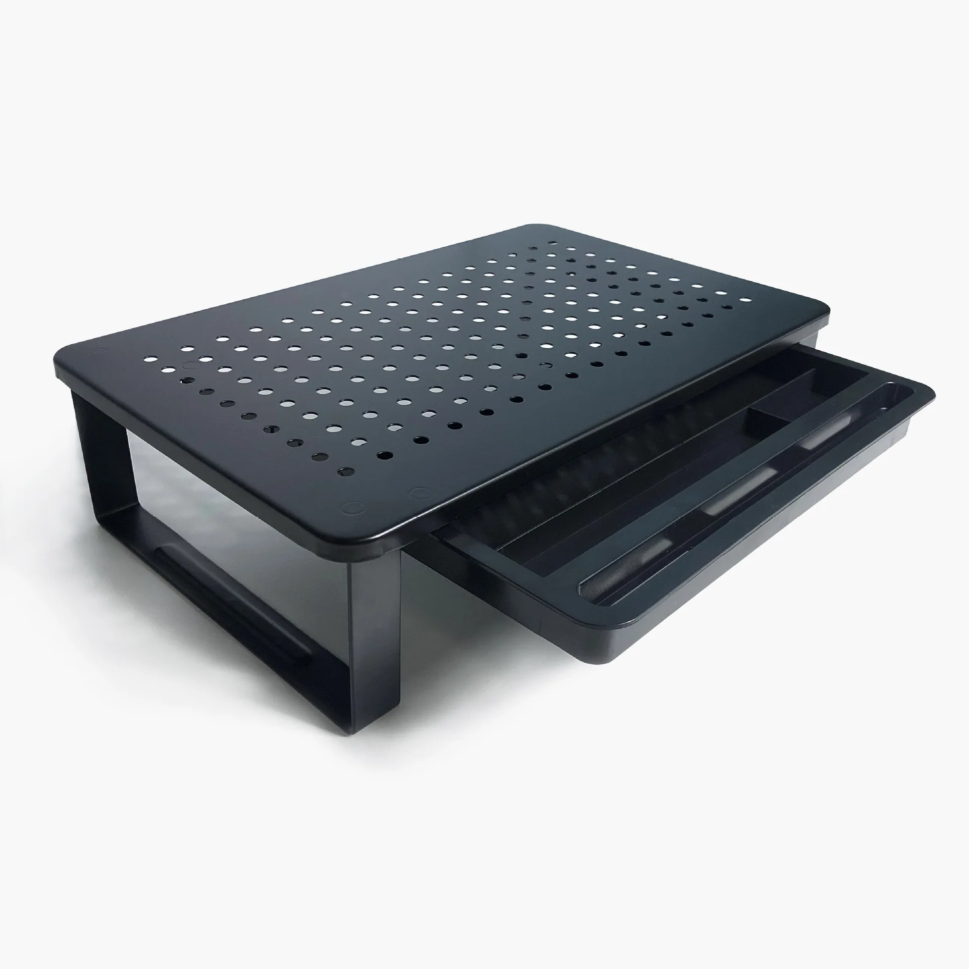 pc Metal Computer Monitor Stand with Drawer Steel Desktop & Drawer Organizer for Office Storage Monitor Riser Storage