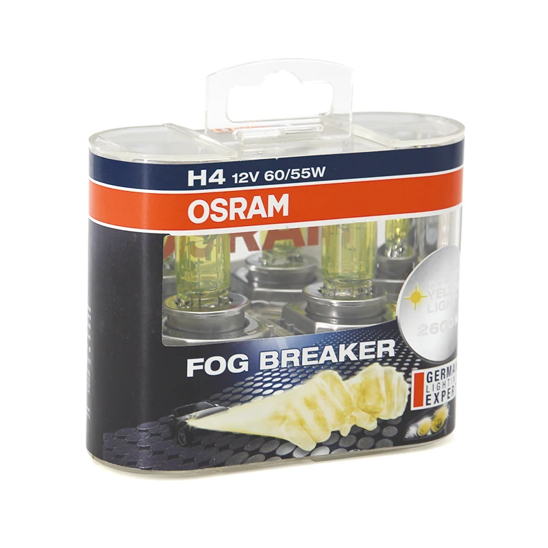 OSRAM H4FBR 12V 60/55W P43t 62193FBR breaker Halogen headlight lamps yellow light fog lamp