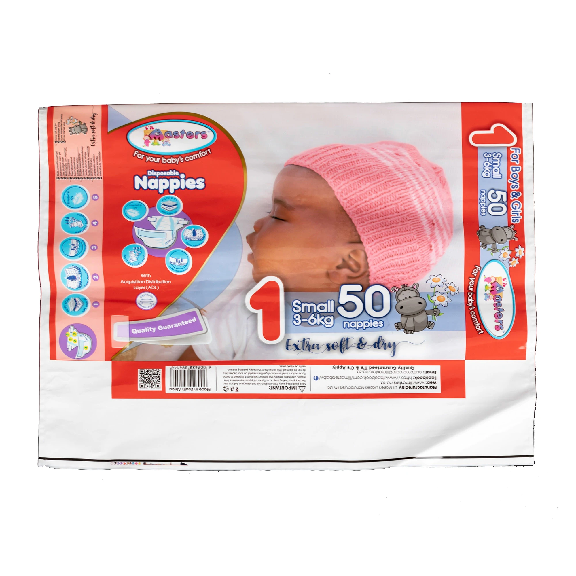 Low Price Custom Size Packaging PE Plastic Packaging Bag for Baby Diaper