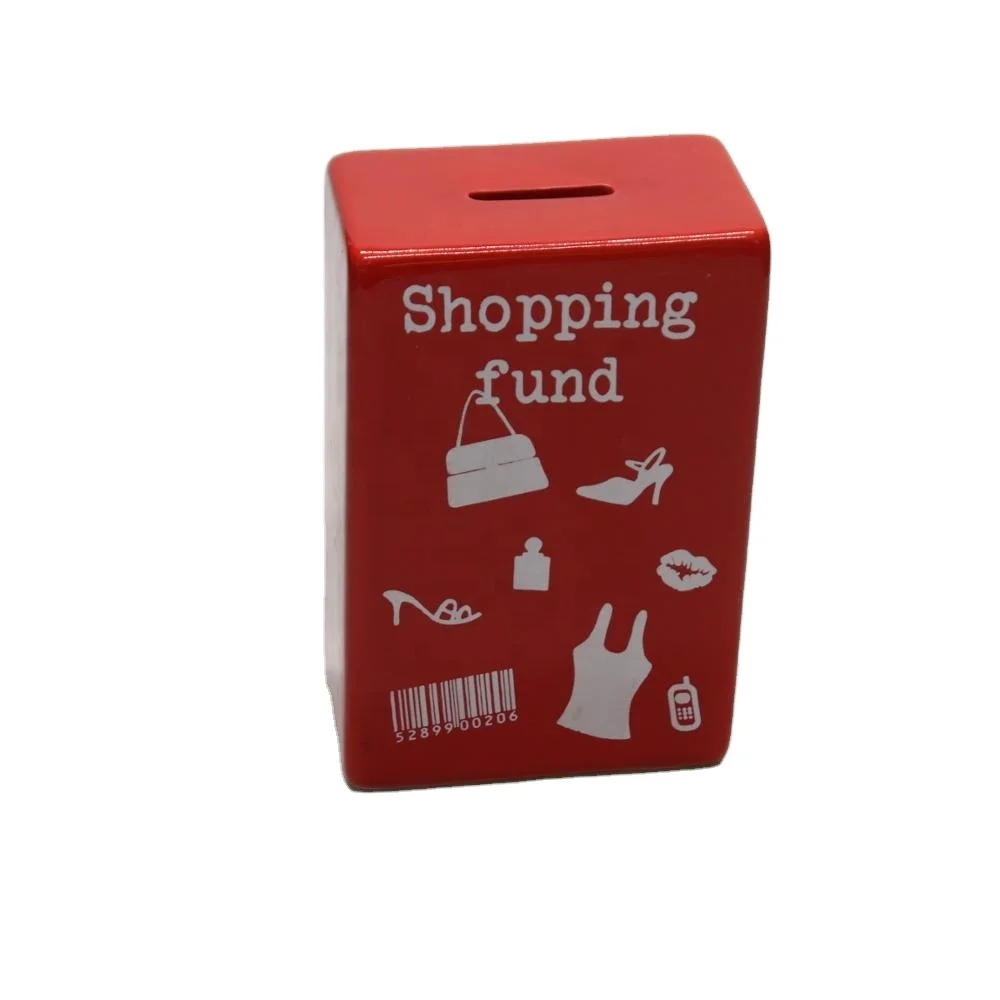cube cuboid customized gift colored ceramic piggy money bank