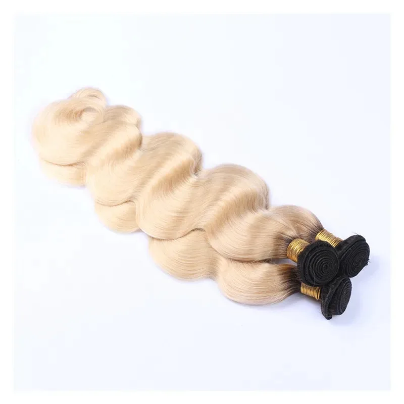Высококачественные пряди волос Remy Ombre T1b 613 светлый цвет прямые вьющиеся пучки 100% Вьетнама человеческих